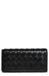 Bottega Veneta Large Intrecciato Leather Continental Wallet In Black/gold