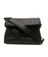 Bottega Veneta Large Intrecciato Messenger Bag In Black