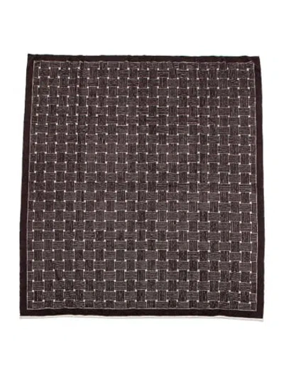 Pre-owned Bottega Veneta Large Intrecciato Terry Cloth Beach Towel In Brown