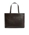 Bottega Veneta Men Large Intrecciato Tote Bag With Zip In Black