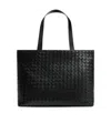 Bottega Veneta Large Intricciato Zipper Handbag In Black