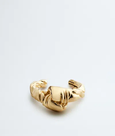 Bottega Veneta Large Knot Cuff Bracelet In Gold