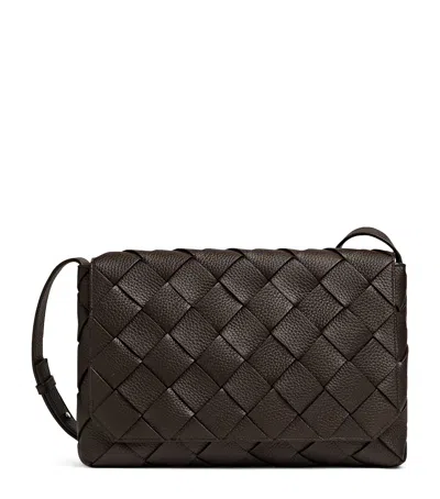 Bottega Veneta Large Leather Diago Cross-body Bag In Brown