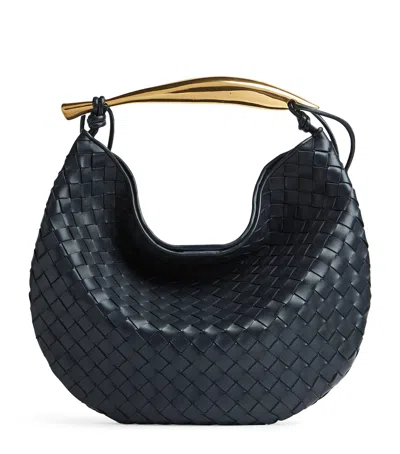 Bottega Veneta Large Leather Sardine Shoulder Bag In Black