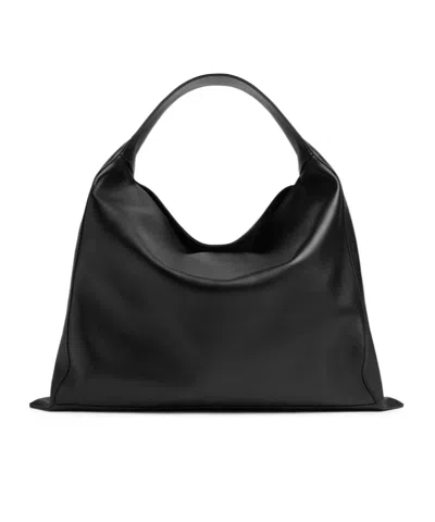 Bottega Veneta Large Hop Shoulder Bag In Black/brass
