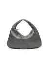 Bottega Veneta Large Metallic Intrecciato Hobo Bag In Gray
