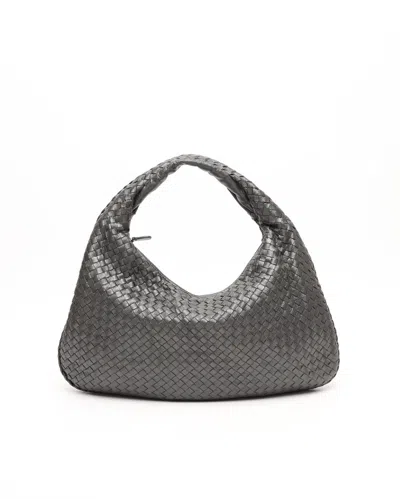 Bottega Veneta Large Metallic Intrecciato Hobo Bag In Gray
