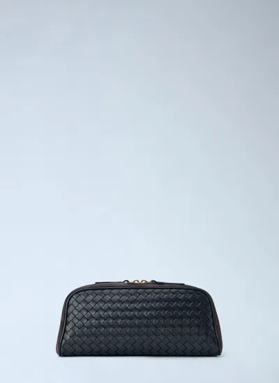 Bottega Veneta Large Nodo Leather Pouch In Dark Brown