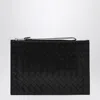 Bottega Veneta Large Pouch Black In Intrecciato