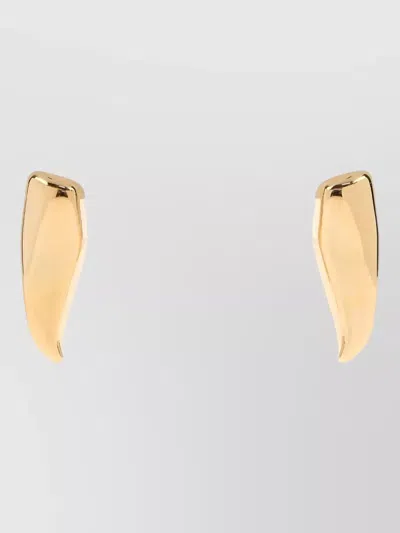 Bottega Veneta Large Prisma Sculptural Design Earrings Polished In Gold