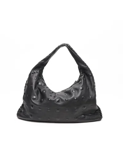 Bottega Veneta Large Studded Hobo Bag In Black