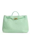 Bottega Veneta Large Suede Andiamo Shoulder Bag In Green