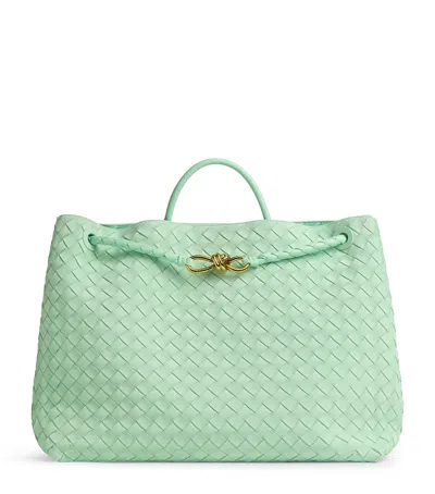 Bottega Veneta Large Suede Andiamo Shoulder Bag In Green