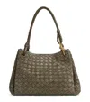 Bottega Veneta Large Suede Parachute Shoulder Bag In Green
