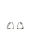 Bottega Veneta Large Twisted Triangular Ring Earrings In Gray