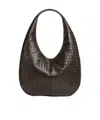 Bottega Veneta Black Crossbody Bag With Top Zip Closure And Intrecciato Motif In Leather Woman In Black
