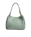 Bottega Veneta Parachute Large Intrecciato Leather Shoulder Bag In Gray