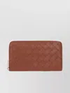 Bottega Veneta Large Woven Zip-around Wallet In Orange