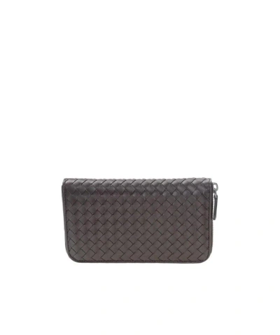 Bottega Veneta Large Zipper Wallet In Black