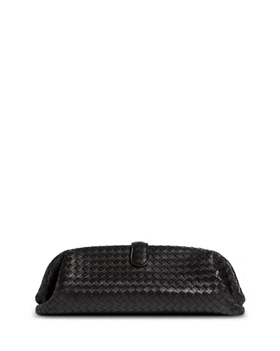 Bottega Veneta Lauren 1979 Intrecciato Leather Clutch In Black