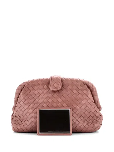 Pre-owned Bottega Veneta Lauren 1980 Intrecciato Nappa Clutch Bag In Brown