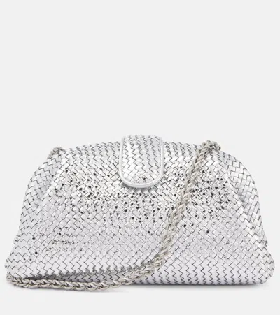Bottega Veneta Lauren 1980 Medium Leather Clutch In Metallic