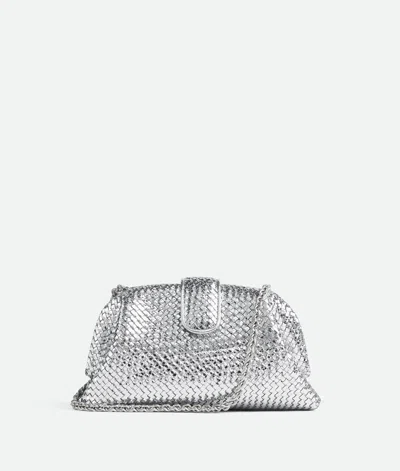 Bottega Veneta Clutch Lauren 1980 Silver In Intrecciato In Metal
