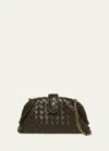 Bottega Veneta Lauren 1980 Teen Clutch Bag With Chain In Brown