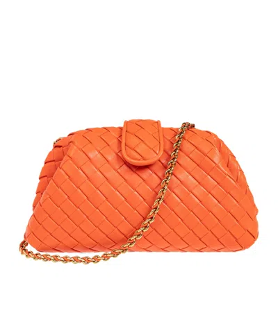 Bottega Veneta Lauren 1980 Teen Clutch Chain Shoulder Bag In Orange