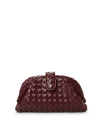 Bottega Veneta Lauren 1980 Teen Intrecciato Leather Clutch In Barolo/brass