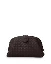 Bottega Veneta Lauren 1980 Teen Leather Clutch In Fondant/brass