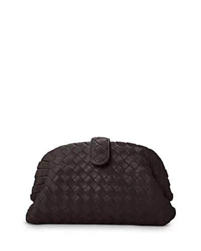 Bottega Veneta Lauren 1980 Teen Intrecciato Leather Clutch In Fondant/brass
