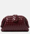 Bottega Veneta Lauren 1980 Intrecciato Leather Clutch In Red