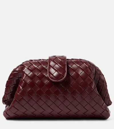Bottega Veneta Lauren 1980 Intrecciato Leather Clutch In Red