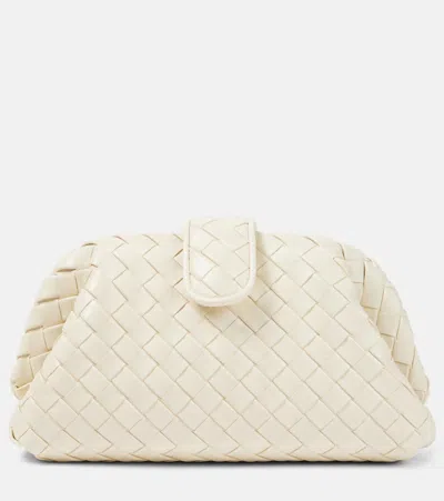 Bottega Veneta Lauren 1980 Teen Leather Clutch In White