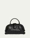 Bottega Veneta Lauren 1980 Teen Leather Top-handle Bag In 1019 Black-m Brass