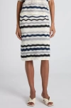 Bottega Veneta Layered Chevron Stripe Wool Blend Sweater Skirt In White