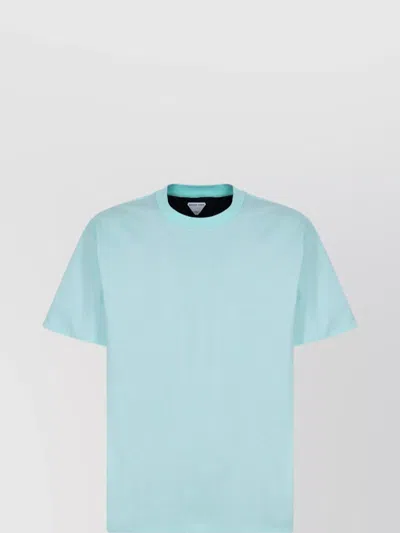 Bottega Veneta Layered Crew Neck T-shirt With Asymmetric Hem In Blue