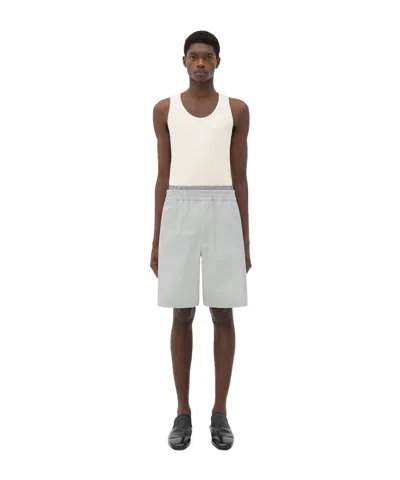 Bottega Veneta Layered-effect Cotton Shorts In Gray