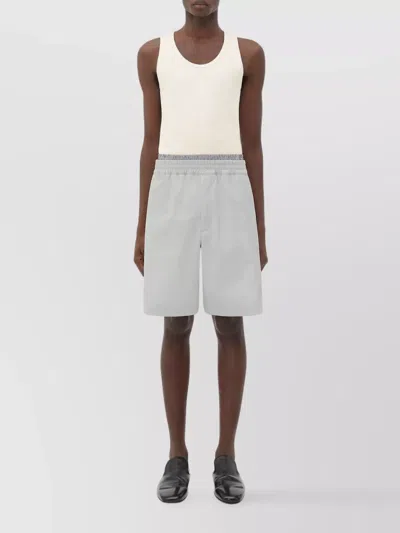 Bottega Veneta Layered Elastic Waist Shorts Pockets In Neutral