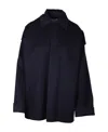 Bottega Veneta Layered Wool Blend Jacket In Black