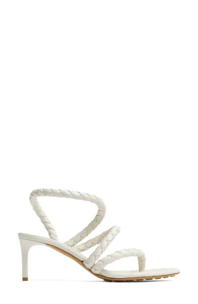 Bottega Veneta Leaf Braided Leather Stiletto Sandals In White