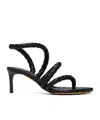 Bottega Veneta Black Leaf Heeled Sandals In Black
