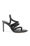 Bottega Veneta Woven Pattern High Heel Sandals In Black