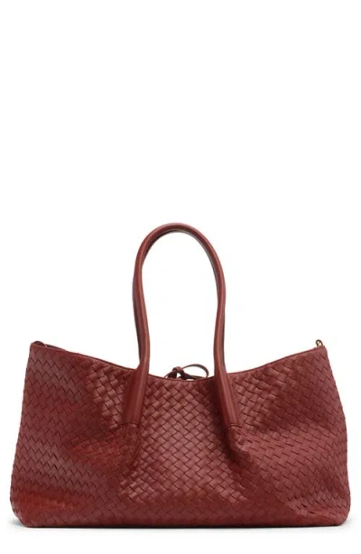 Bottega Veneta Leather & Suede Reversible Tote In Brown