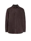 Bottega Veneta Mens Fondant Tobacco Relaxed-fit Intrecciato Leather Shirt In Brown