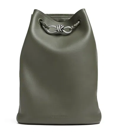 Bottega Veneta Leather Andiamo Backpack In Green