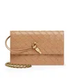 Bottega Veneta Leather Andiamo Chain Wallet In Neutral