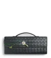Bottega Veneta Leather Andiamo Clutch Bag In Brown