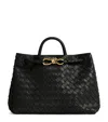 Bottega Veneta Leather Andiamo Top-handle Bag In Gray